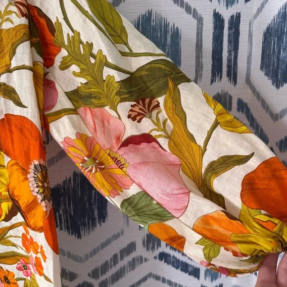 Alemais Floral Linen Midi - Picture 4 of 5